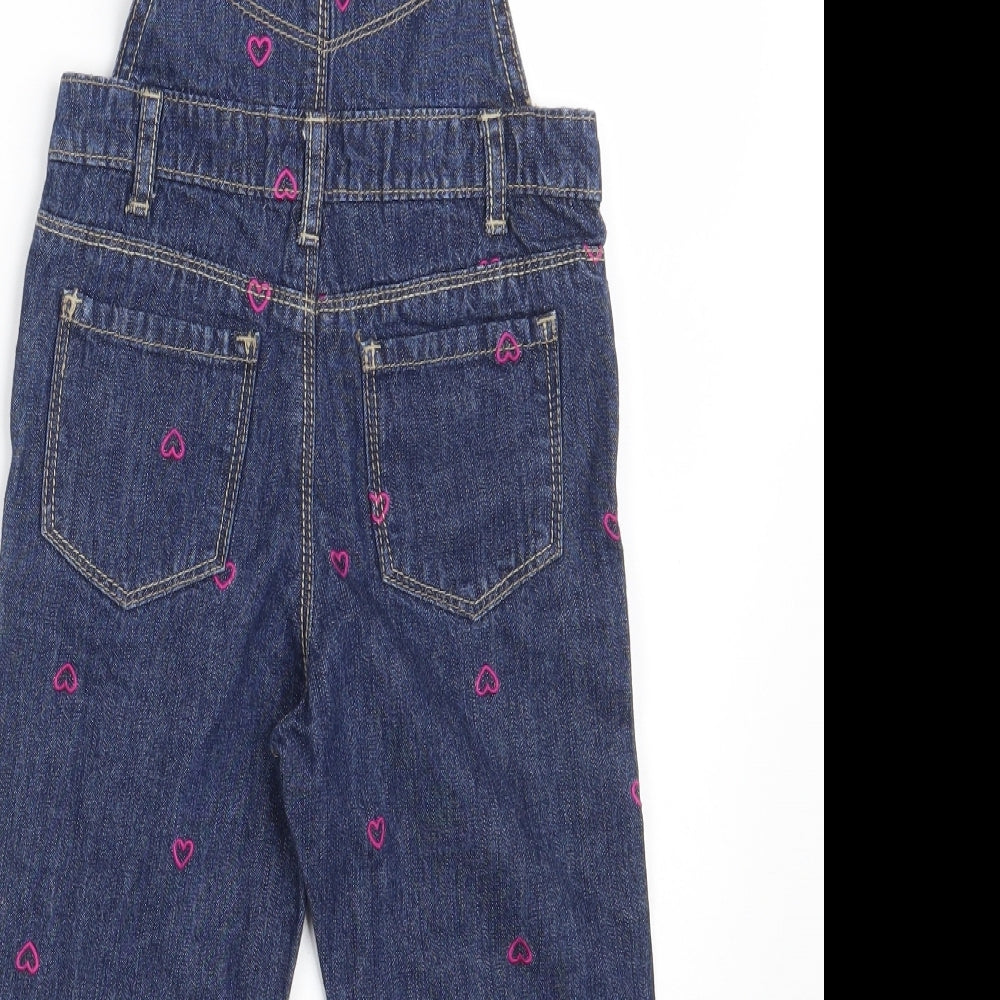 OshKosh B’gosh Girls Blue  100% Cotton Pinafore/Dungaree Dress  Size 2 Years  Square Neck