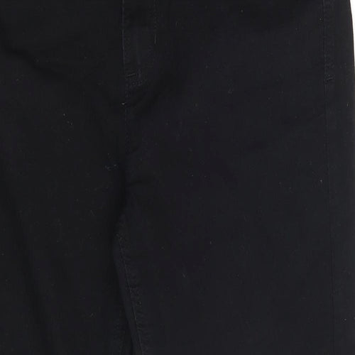 Marks and Spencer Womens Black  Cotton Skinny Jeans Size 14 L24 in Slim Zip - SUPER SKINNY