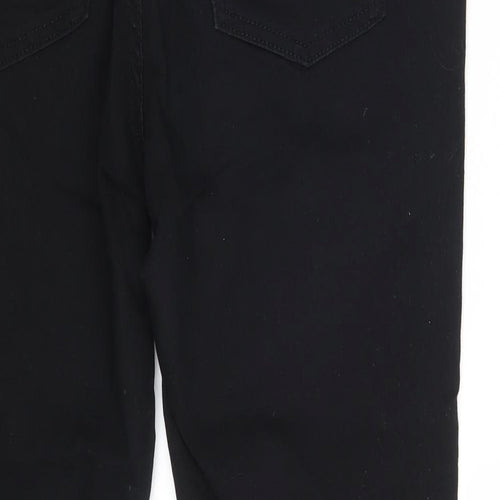 Marks and Spencer Womens Black  Cotton Skinny Jeans Size 14 L24 in Slim Zip - SUPER SKINNY
