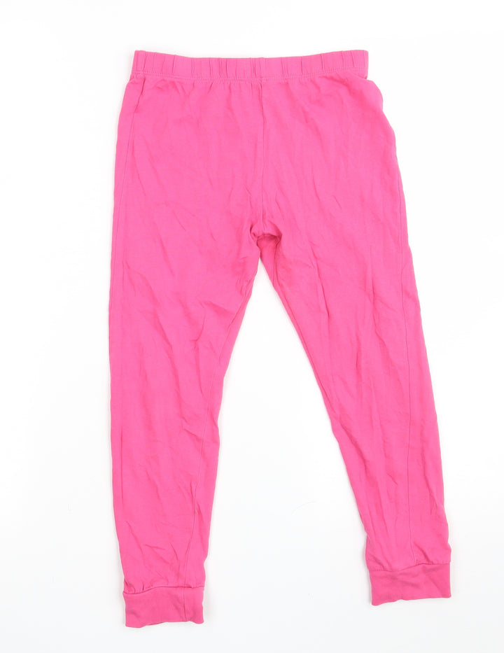 F&F Girls Pink Cotton Carrot Trousers Size 7-8 Years Slim