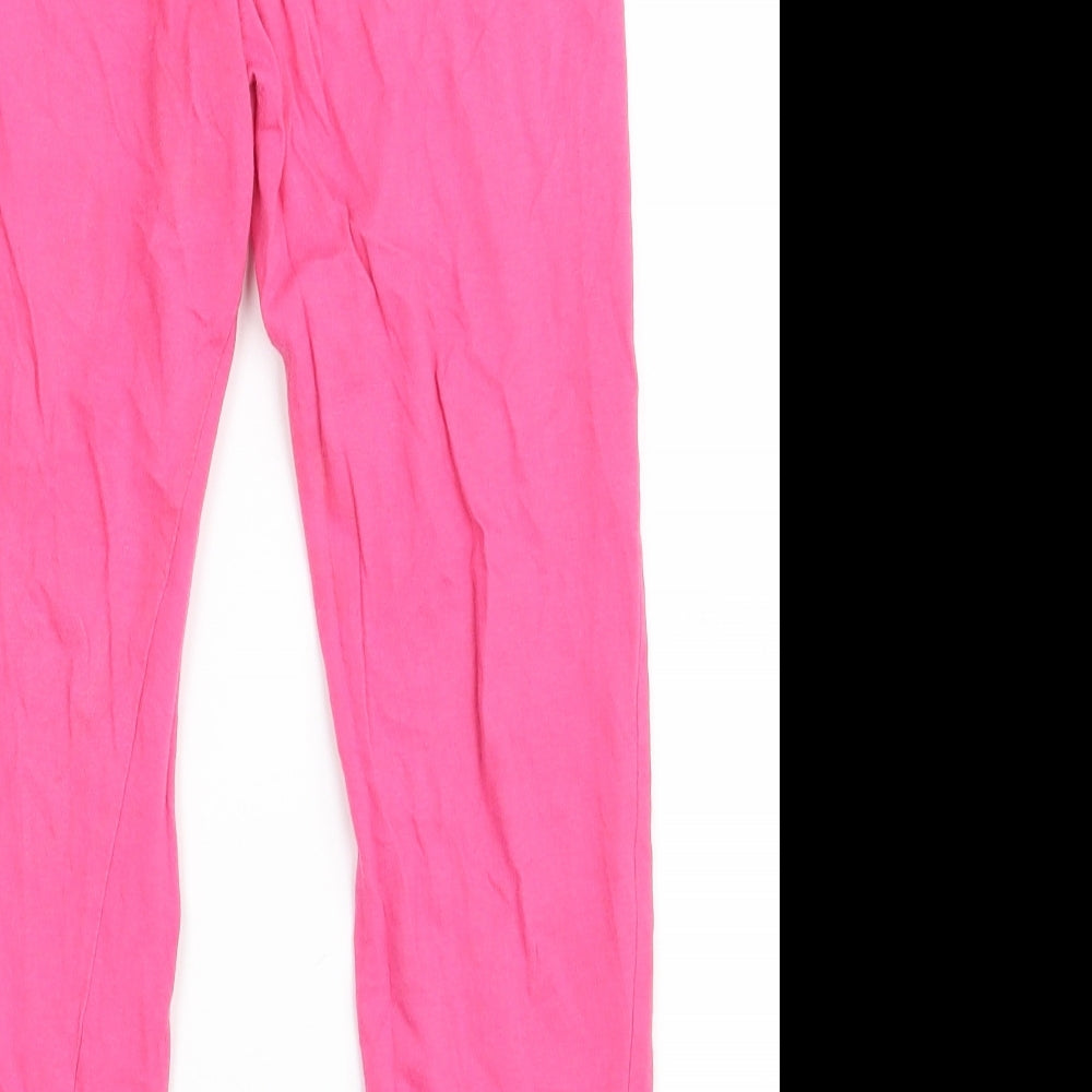 F&F Girls Pink  Cotton Carrot Trousers Size 7-8 Years  Slim