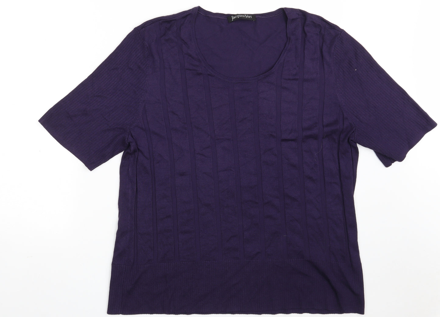 Jacques Vert Womens Purple Scoop Neck  Viscose Pullover Jumper Size XL