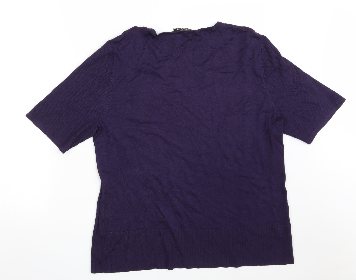 Jacques Vert Womens Purple Scoop Neck  Viscose Pullover Jumper Size XL