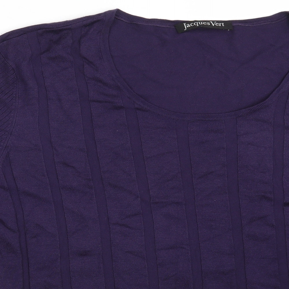 Jacques Vert Womens Purple Scoop Neck  Viscose Pullover Jumper Size XL
