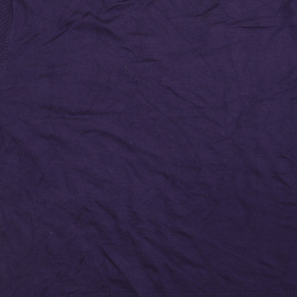 Jacques Vert Womens Purple Scoop Neck  Viscose Pullover Jumper Size XL