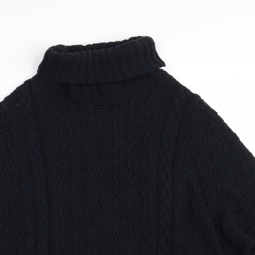 Papaya Womens Blue High Neck  Acrylic Pullover Jumper Size M