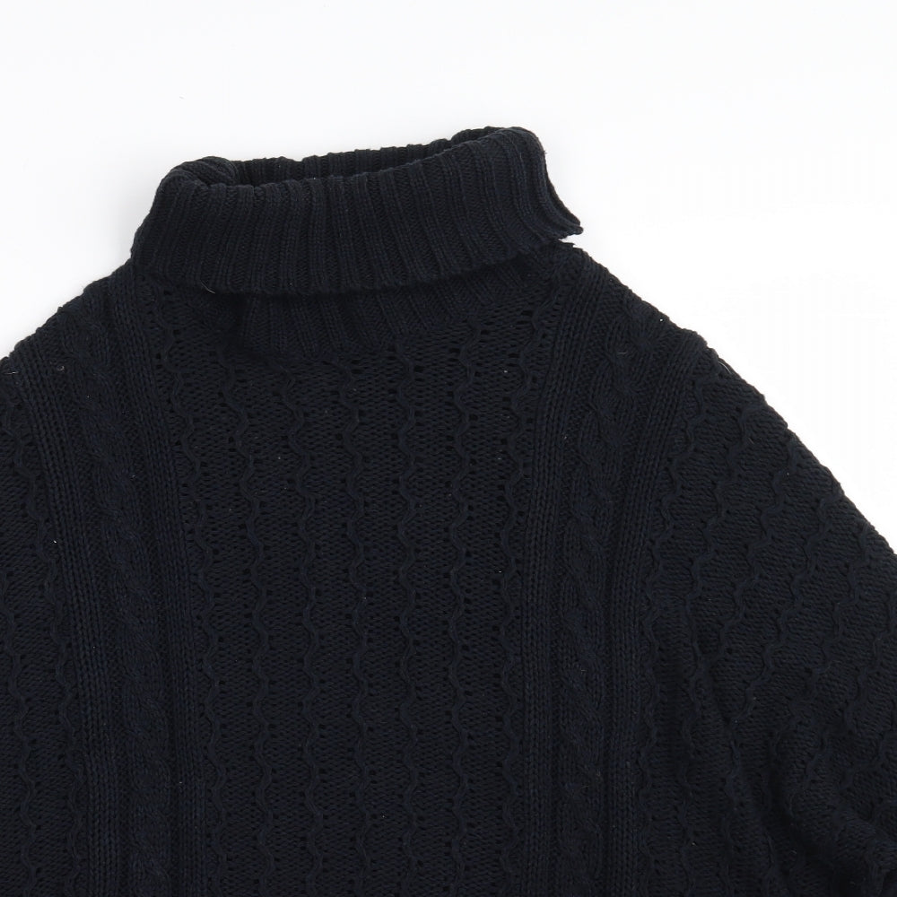 Papaya Womens Blue High Neck  Acrylic Pullover Jumper Size M