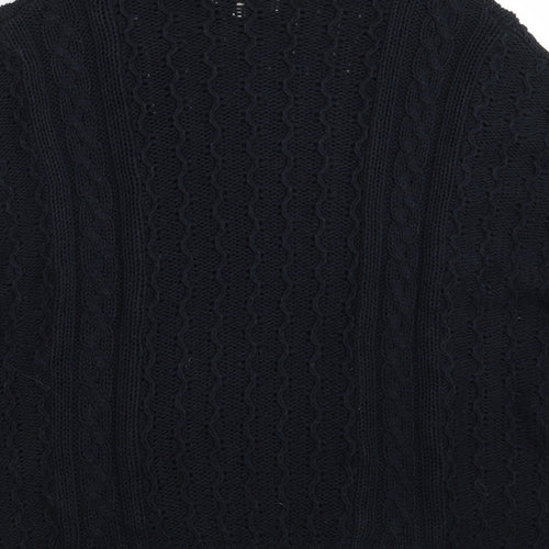 Papaya Womens Blue High Neck  Acrylic Pullover Jumper Size M