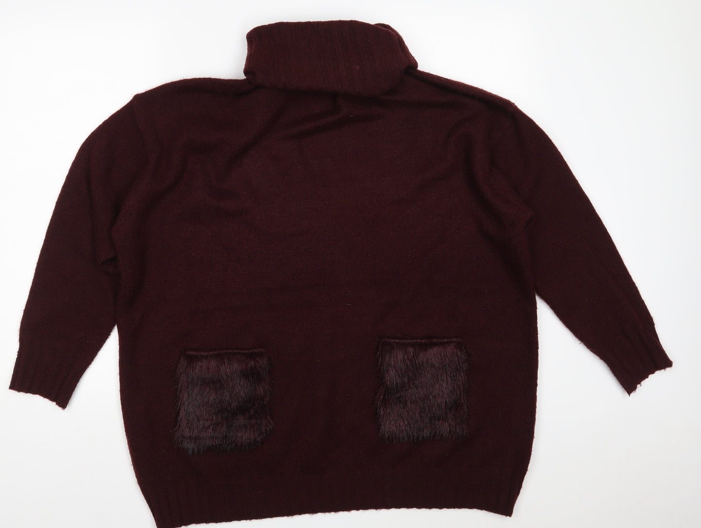 Primark Womens Purple High Neck  Acrylic Pullover Jumper Size 10