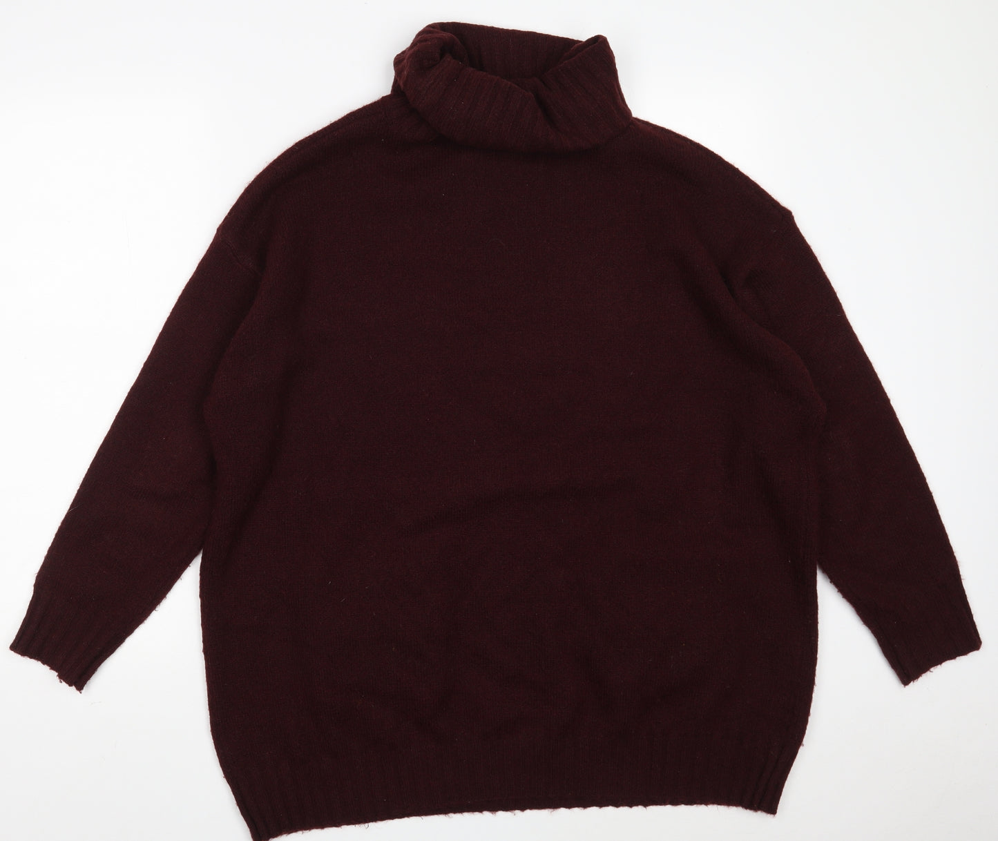 Primark Womens Purple High Neck  Acrylic Pullover Jumper Size 10