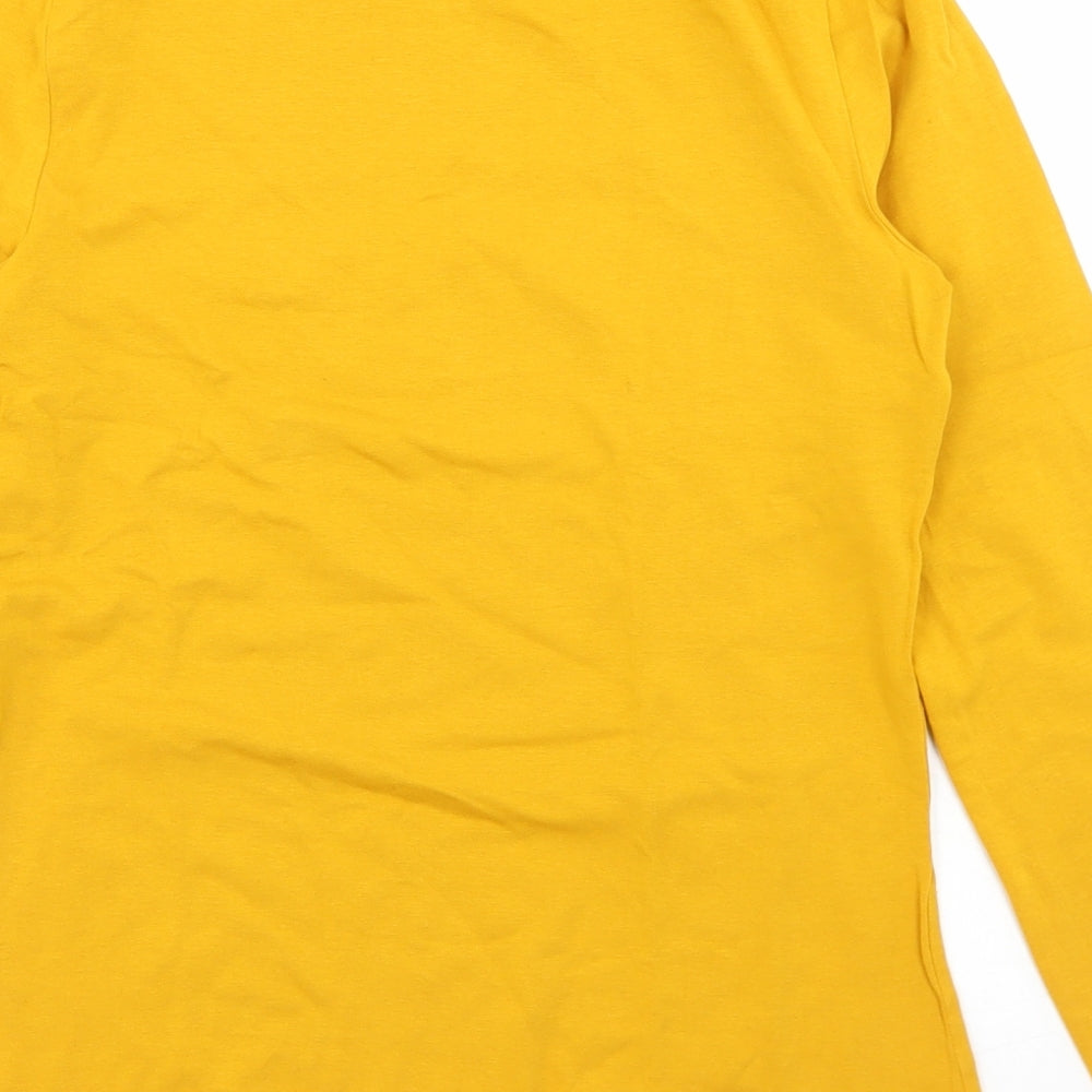 Dunnes Stores Womens Yellow  Cotton Basic T-Shirt Size S Crew Neck