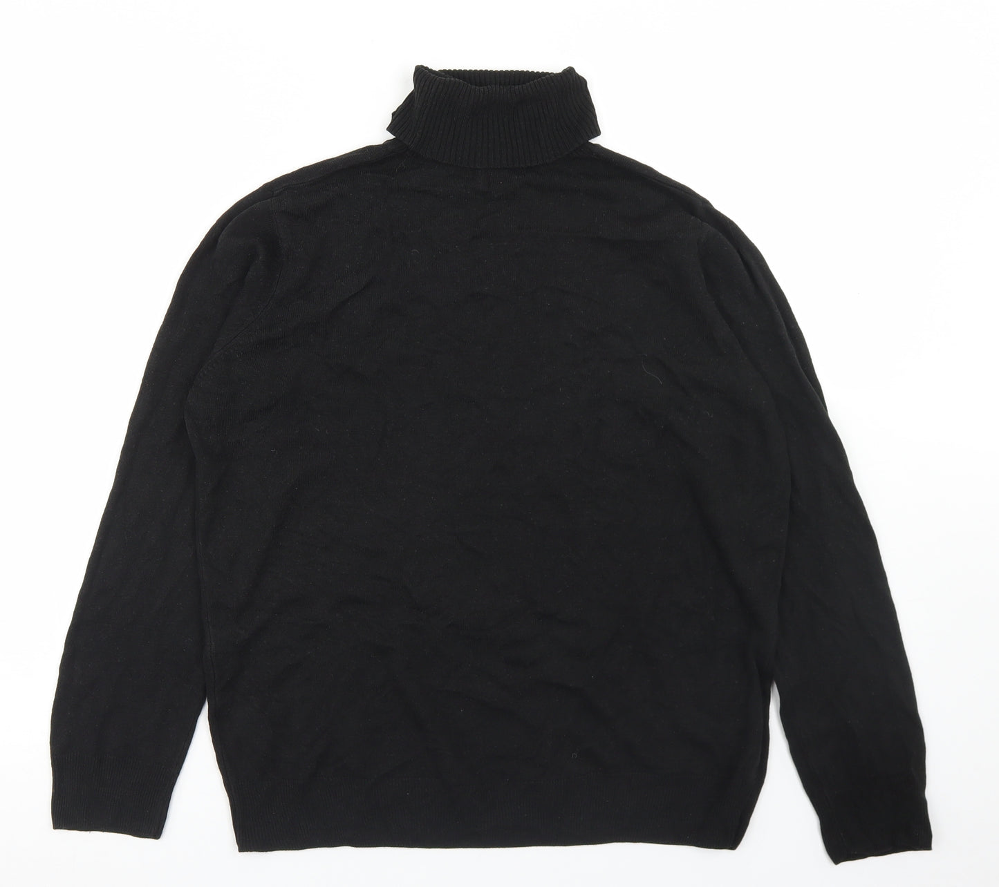 Marks and Spencer Womens Black Roll Neck  Acrylic Pullover Jumper Size 16