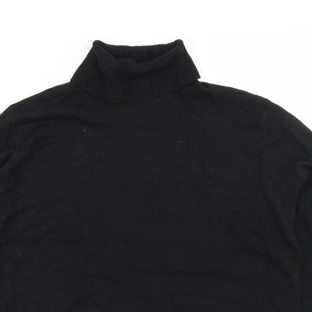 Marks and Spencer Womens Black Roll Neck  Acrylic Pullover Jumper Size 16