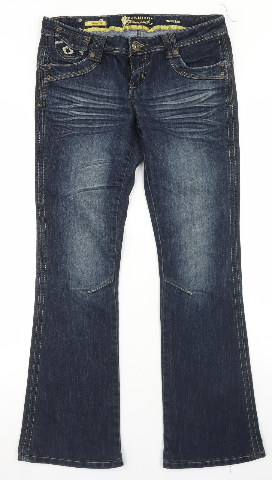 Parisian Womens Blue  Cotton Bootcut Jeans Size 20 L28 in Slim Button