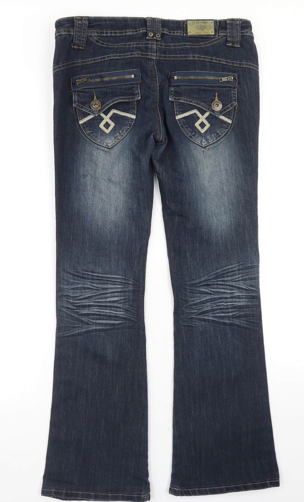 Parisian Womens Blue  Cotton Bootcut Jeans Size 20 L28 in Slim Button