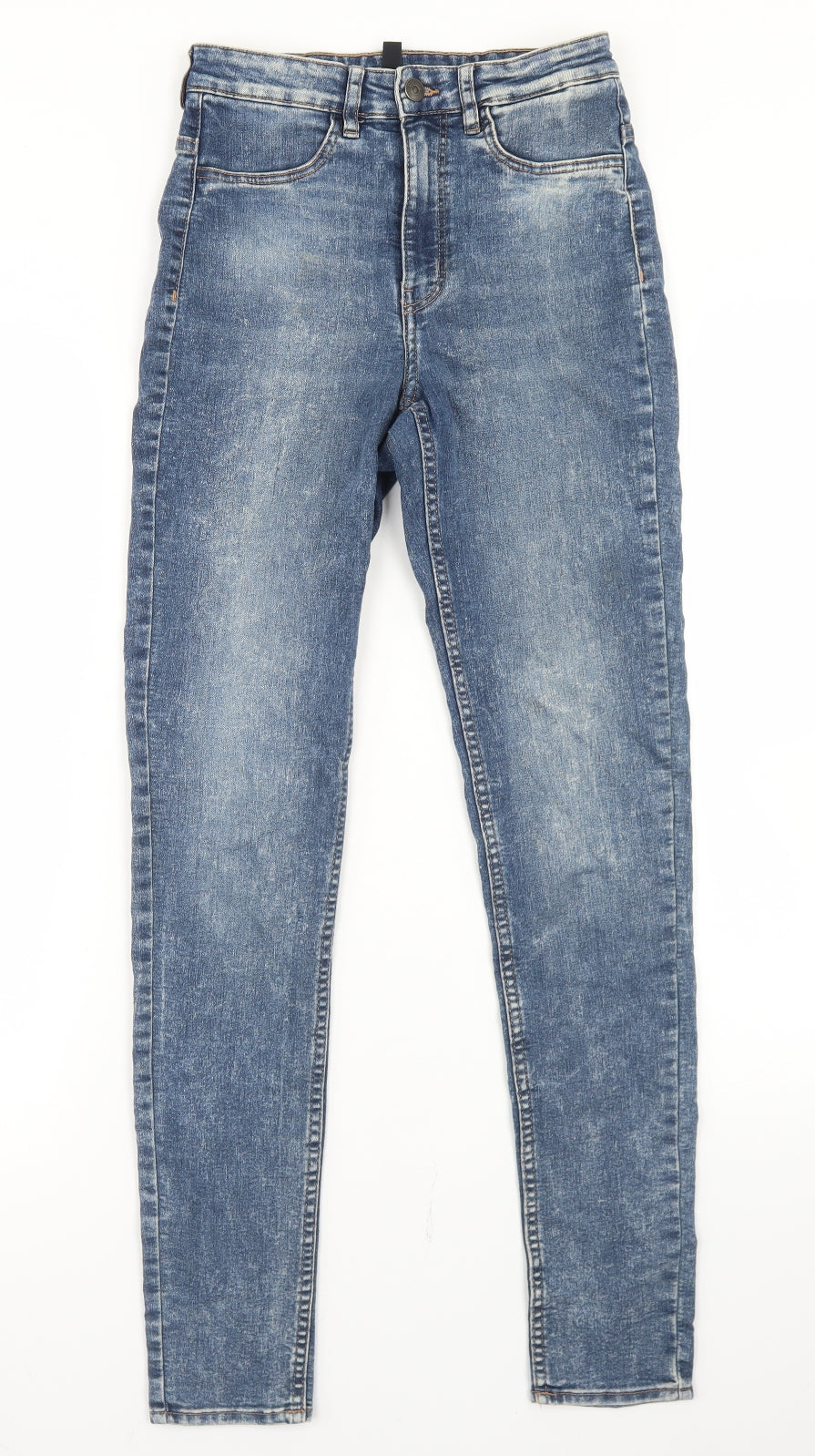 Divided Womens Blue  Cotton Skinny Jeans Size 8 L29 in Regular Button