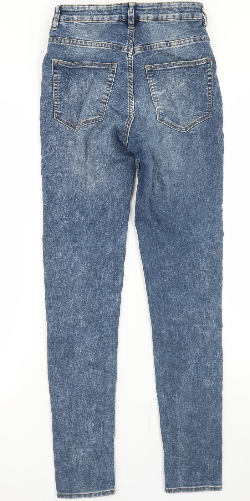 Divided Womens Blue  Cotton Skinny Jeans Size 8 L29 in Regular Button