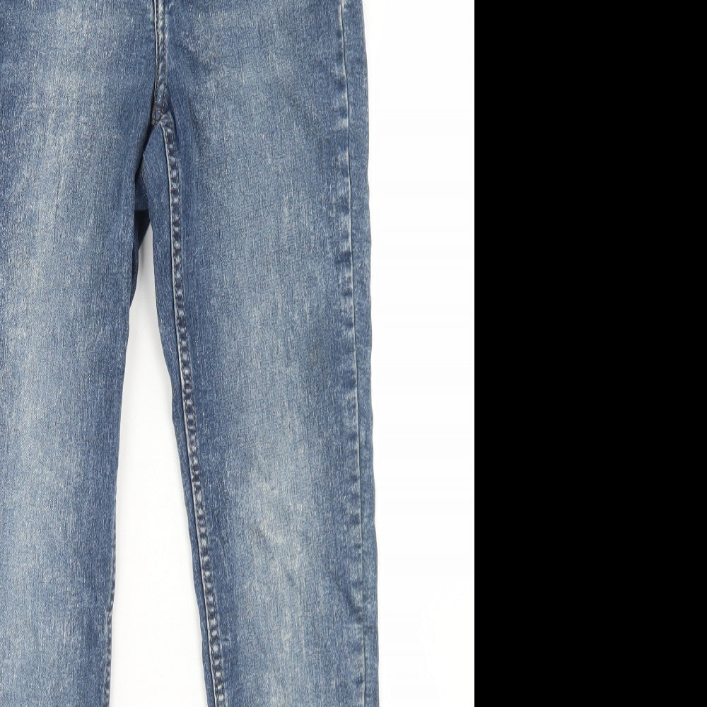 Divided Womens Blue  Cotton Skinny Jeans Size 8 L29 in Regular Button