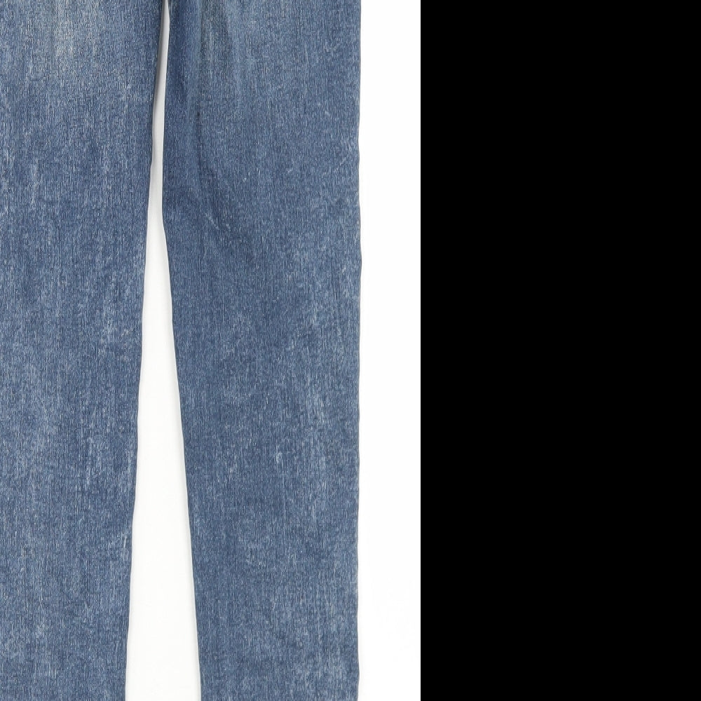 Divided Womens Blue  Cotton Skinny Jeans Size 8 L29 in Regular Button