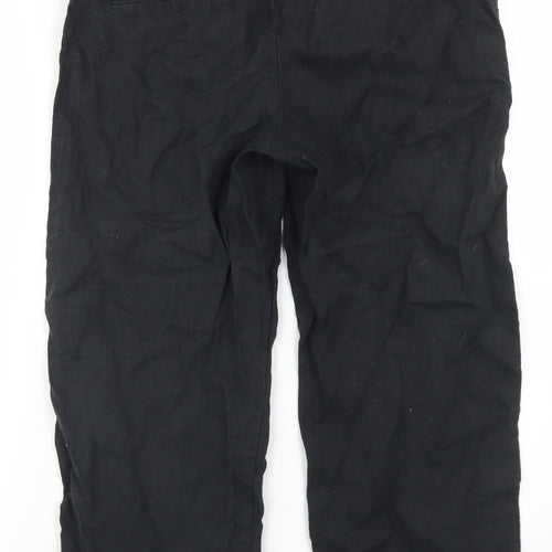 Mango Womens Black  Polyester Pedal Pusher Trousers Size 10 L24 in Regular Hook & Eye