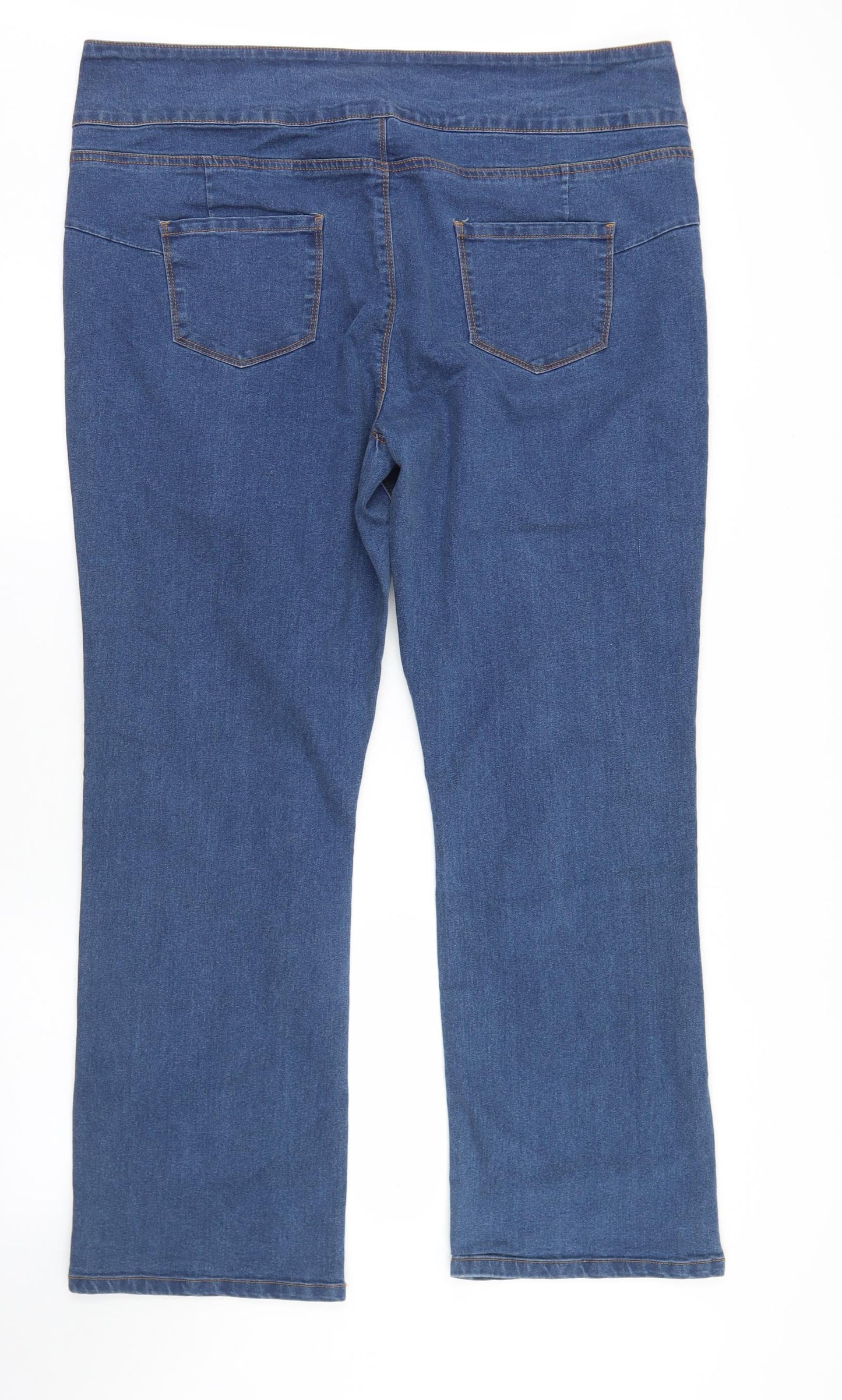Avon Womens Blue  Cotton Bootcut Jeans Size 22 L29 in Regular Button