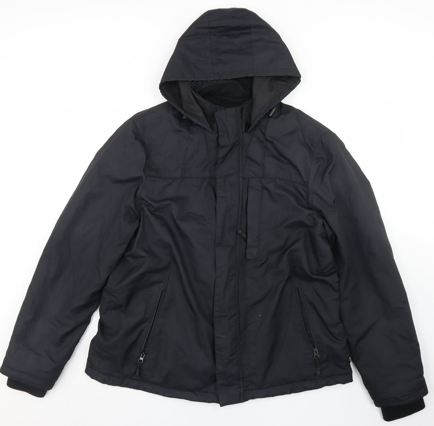 F&F Mens Black   3-in-1 Jacket Coat Size XL  Zip