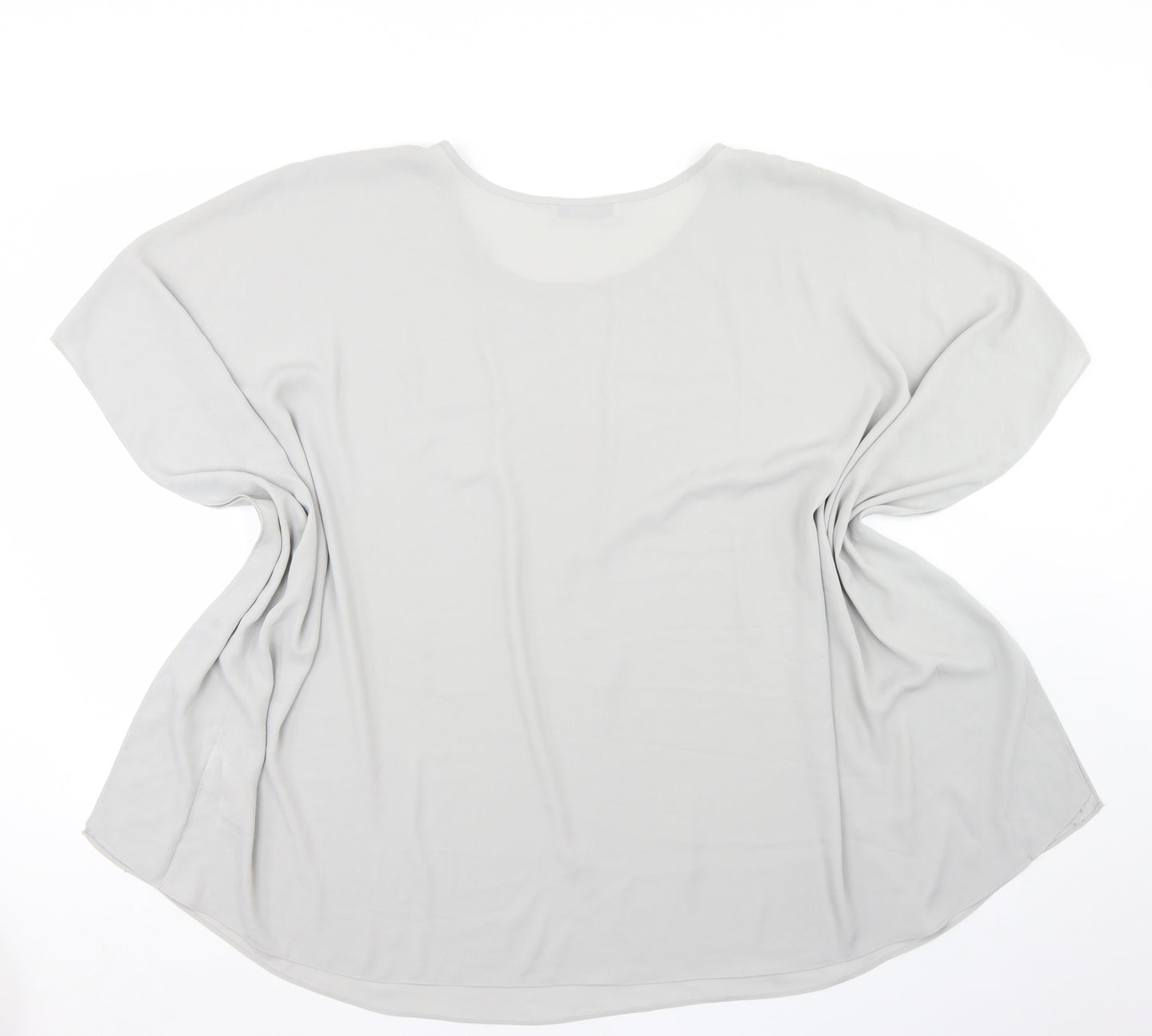 Evans Womens Grey  Polyester Basic Blouse Size 22 Round Neck