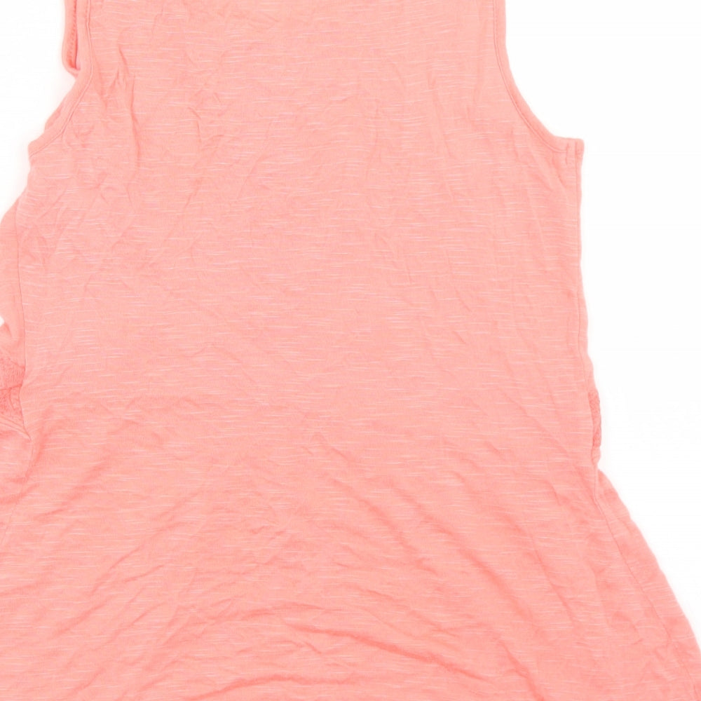F&F Girls Orange  Viscose Basic Tank Size 11-12 Years Round Neck