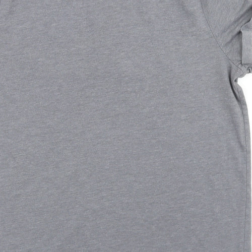 TU Womens Grey  Polyester Basic T-Shirt Size 10 Crew Neck - Be Happy