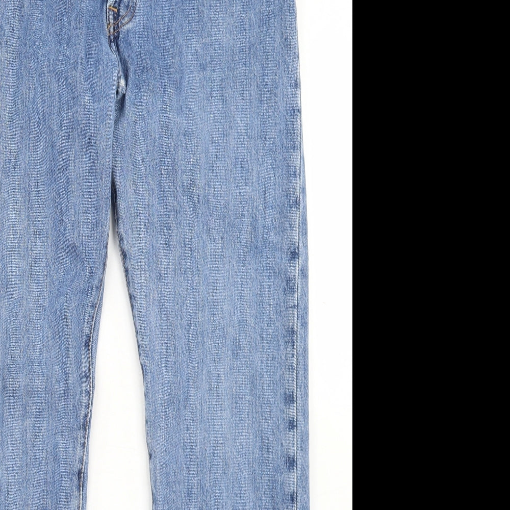 Levi's Mens Blue  Cotton Straight Jeans Size 34 in L32 in Regular Button