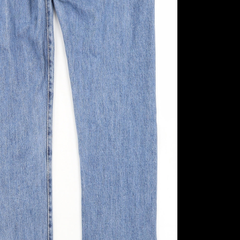 Levi's Mens Blue  Cotton Straight Jeans Size 34 in L32 in Regular Button