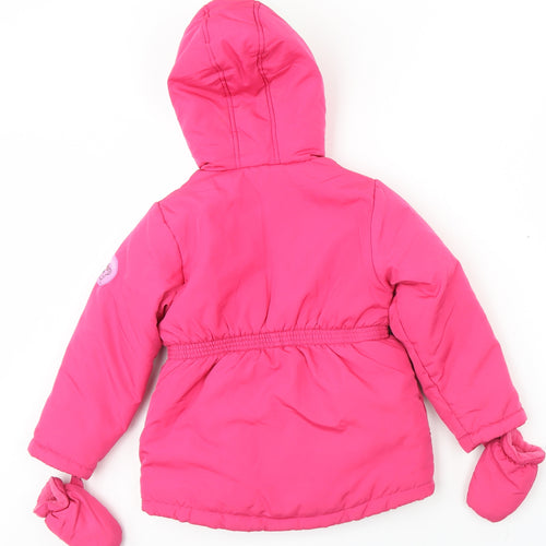 Nutmeg Girls Pink   Parka Coat Size 5-6 Years  Zip - Peppa Pig