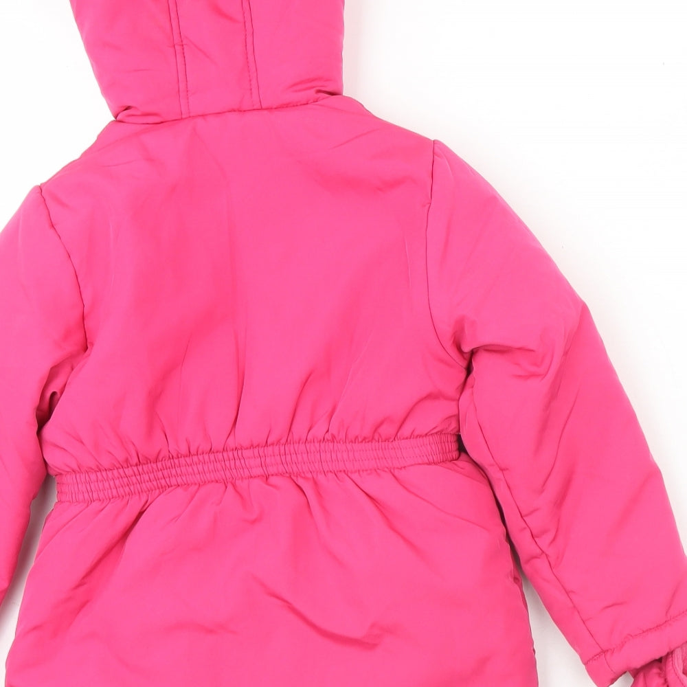 Nutmeg Girls Pink   Parka Coat Size 5-6 Years  Zip - Peppa Pig