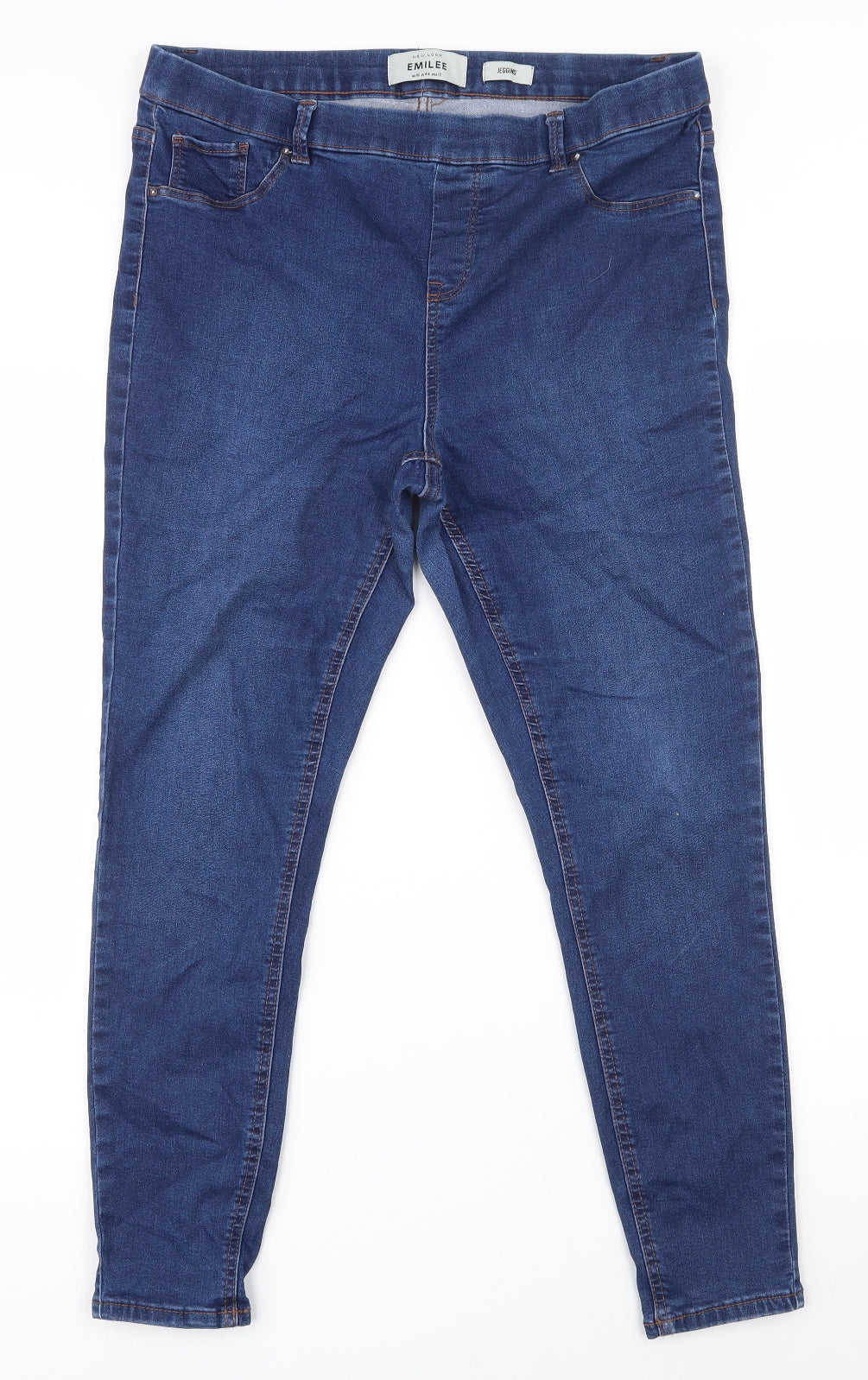 Nwe Look Womens Blue  Cotton Jegging Jeans Size 16 L26 in Regular