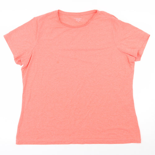 Dunnes Stores Womens Orange  Polyester Basic T-Shirt Size XL Round Neck