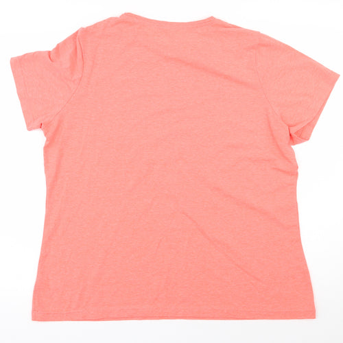 Dunnes Stores Womens Orange  Polyester Basic T-Shirt Size XL Round Neck