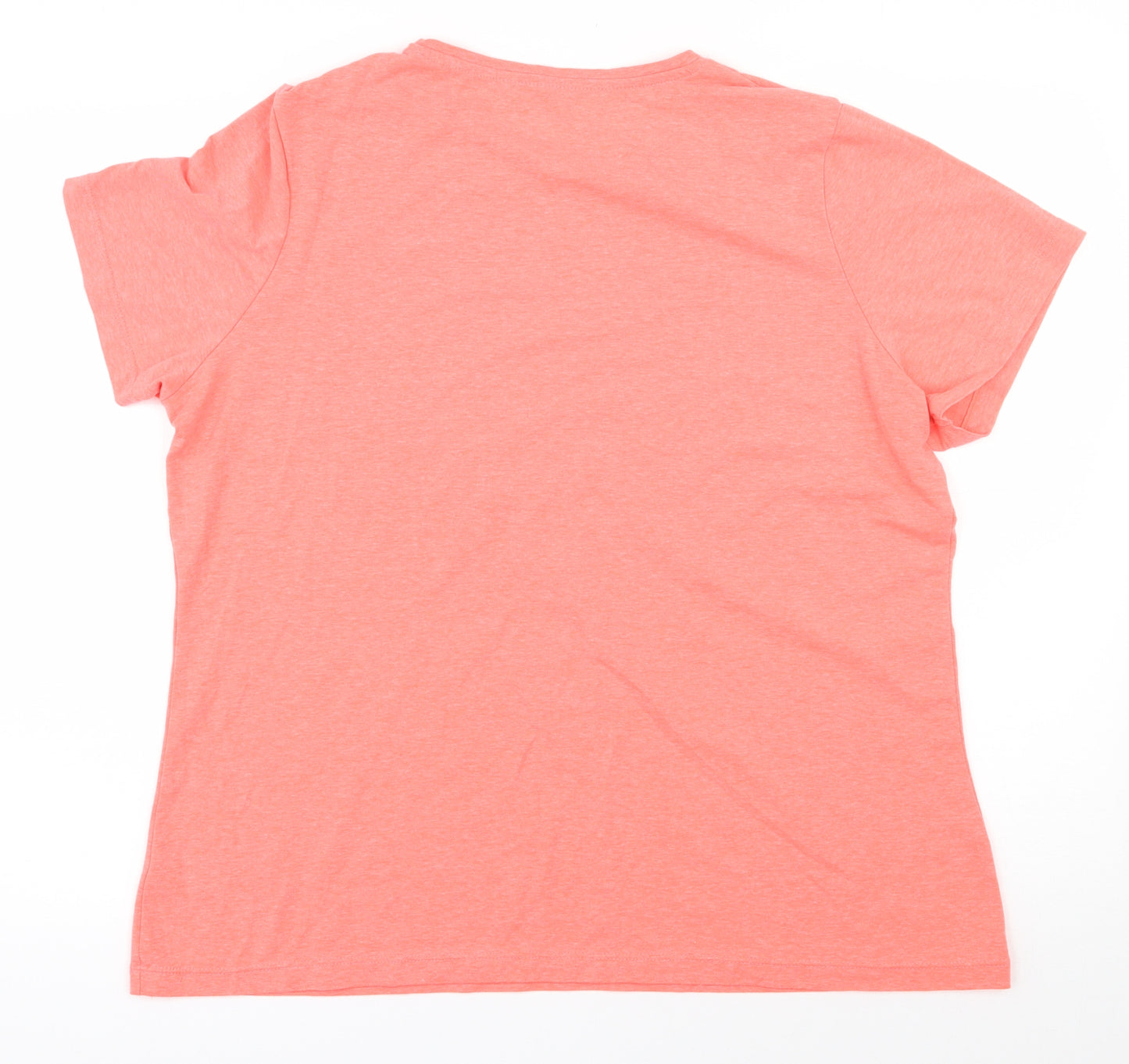 Dunnes Stores Womens Orange  Polyester Basic T-Shirt Size XL Round Neck