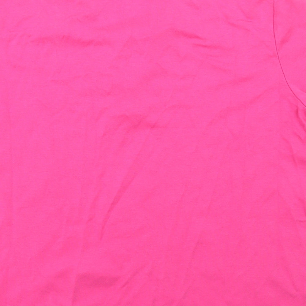 Rabe Womens Pink  Cotton Basic T-Shirt Size 18 V-Neck