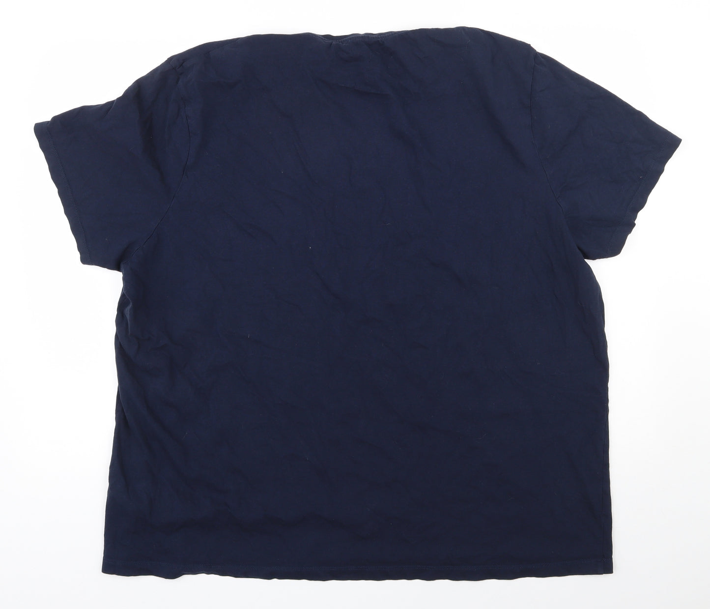F&F Mens Blue  Cotton  T-Shirt Size 3XL Round Neck