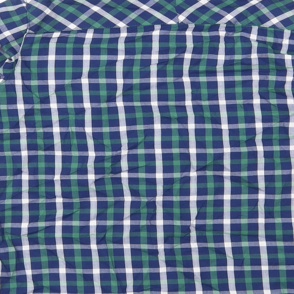 Little Lord & Lady Boys Blue Check 100% Cotton Basic Button-Up Size 7-8 Years Collared Button