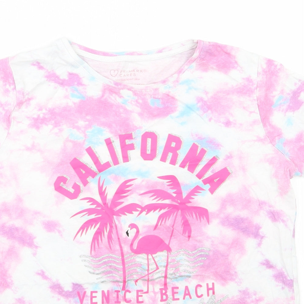 Primark Girls Multicoloured  100% Cotton Basic T-Shirt Size 12-13 Years Round Neck Pullover