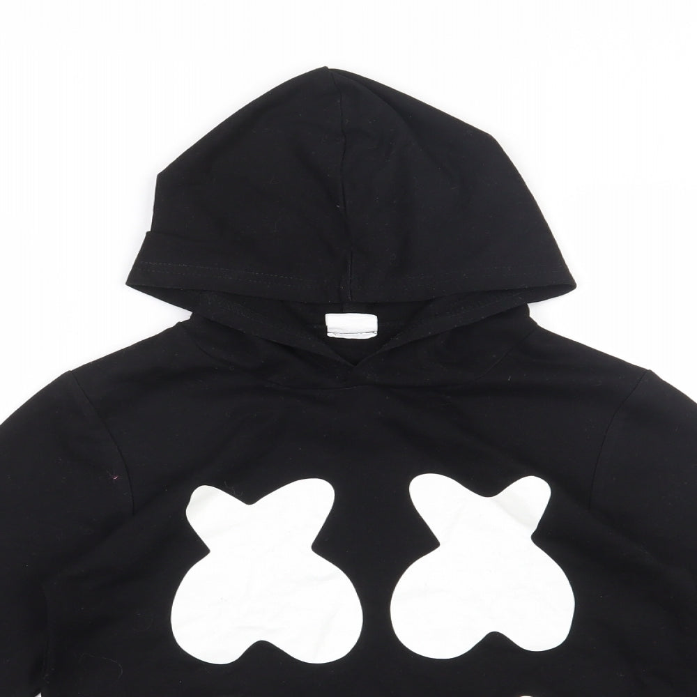 Preworn Boys Black  Cotton Pullover Hoodie Size 12 Years  Pullover