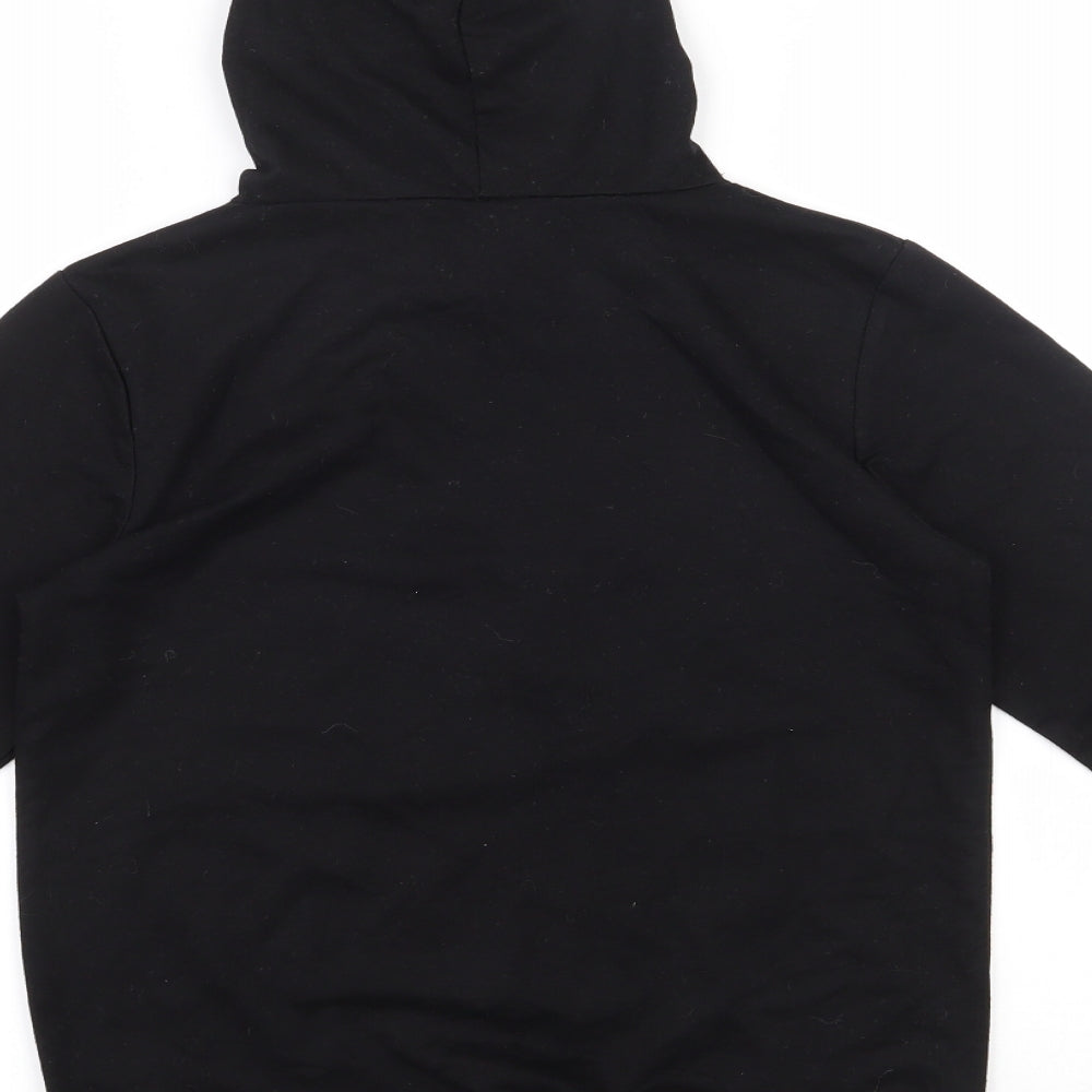 Preworn Boys Black  Cotton Pullover Hoodie Size 12 Years  Pullover