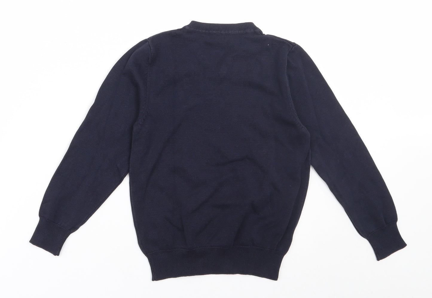 George Boys Blue V-Neck  Cotton Pullover Jumper Size 6-7 Years  Pullover