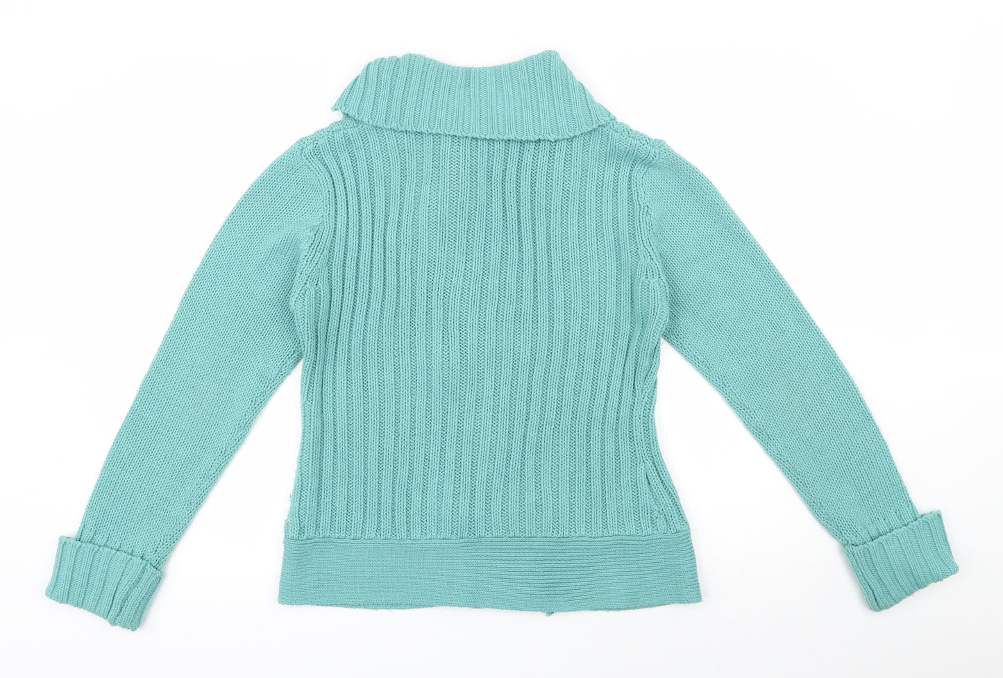 Bonmarché Womens Green Collared  Acrylic Cardigan Jumper Size S