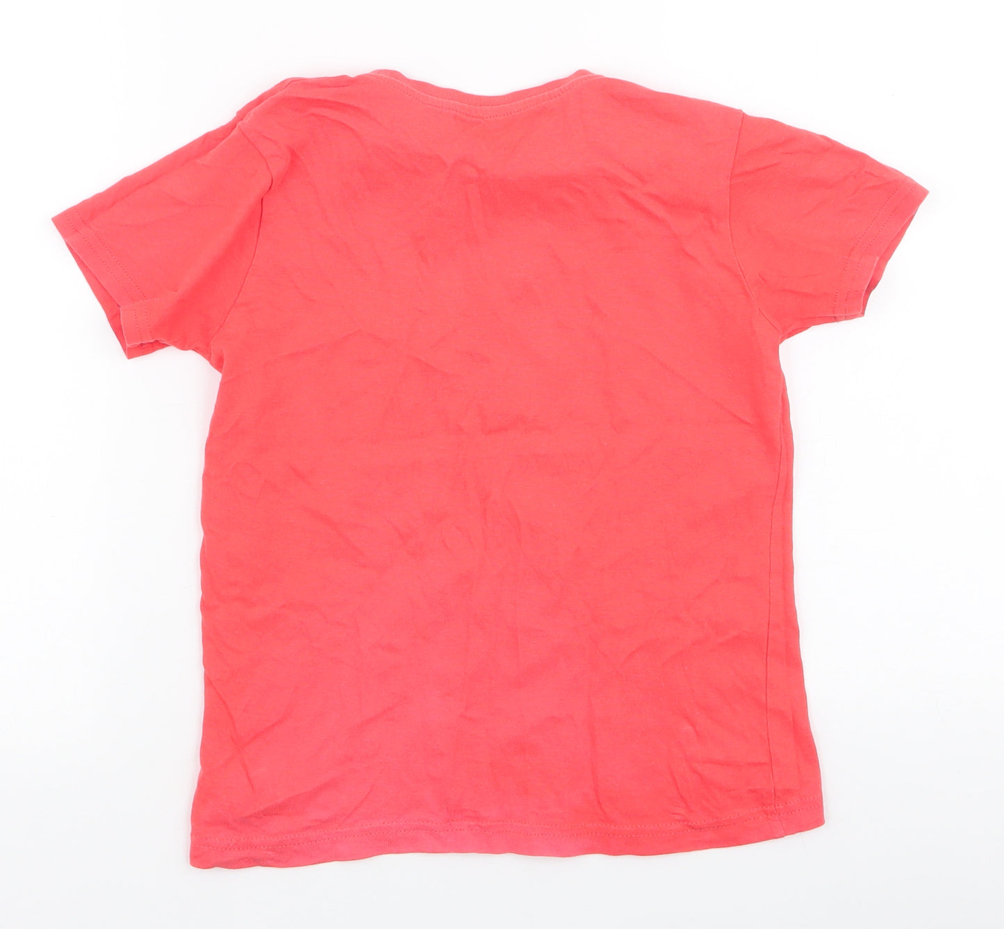 Primark Boys Orange  100% Cotton Jersey T-Shirt Size 7-8 Years Round Neck Pullover - Totally awesome