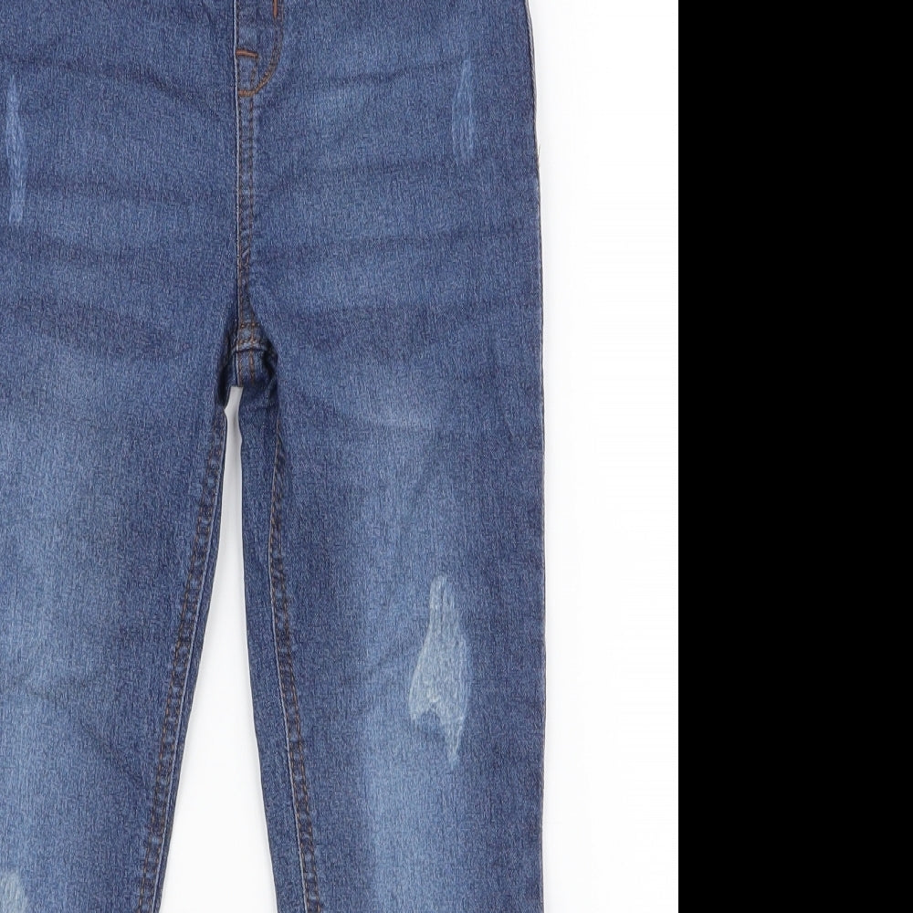 Denim & Co. Girls Blue  Cotton Jegging Jeans Size 7-8 Years  Regular Pullover