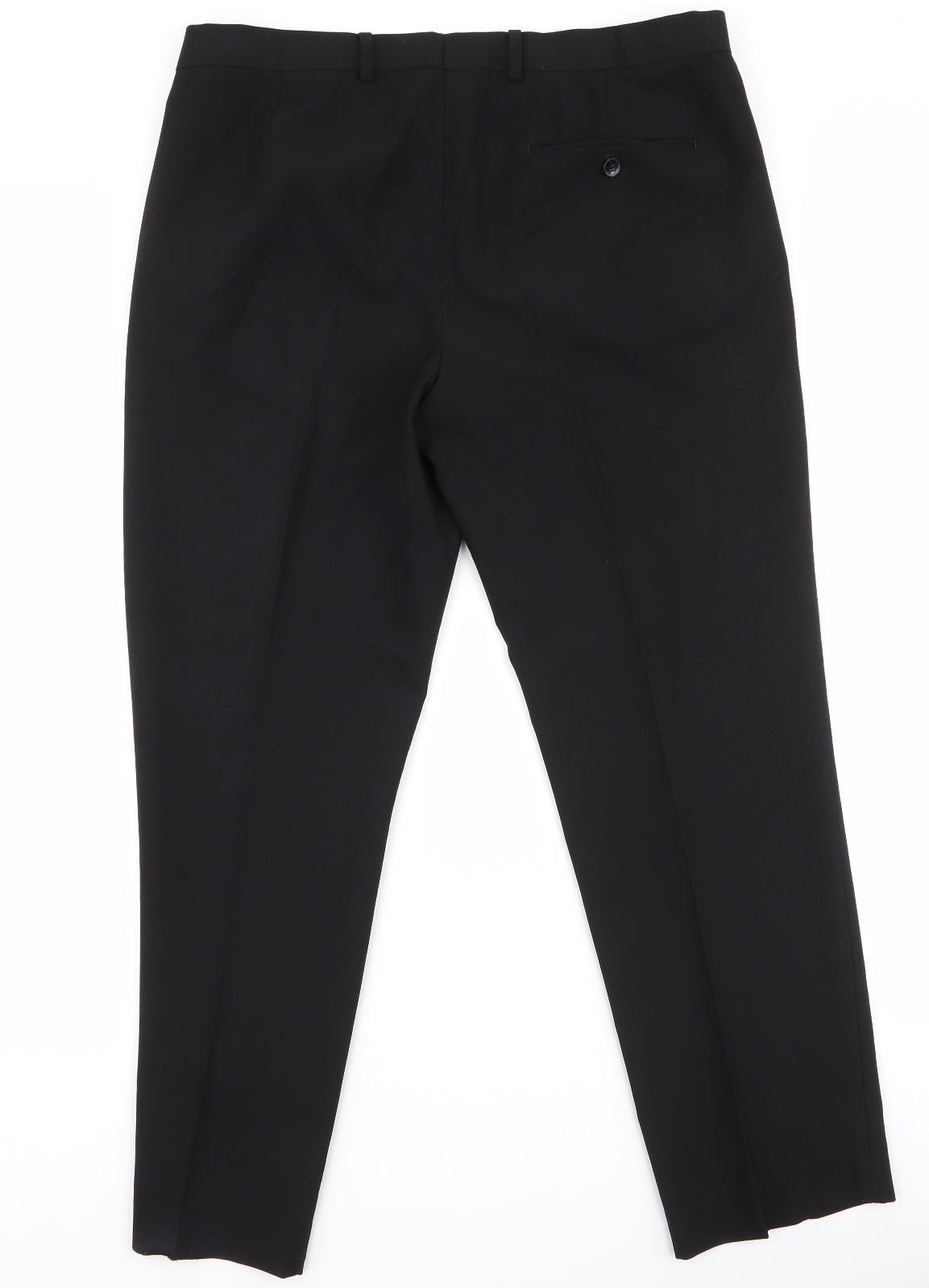 Marks and Spencer Mens Black  Polyester Trousers  Size 36 L29 in Regular Zip