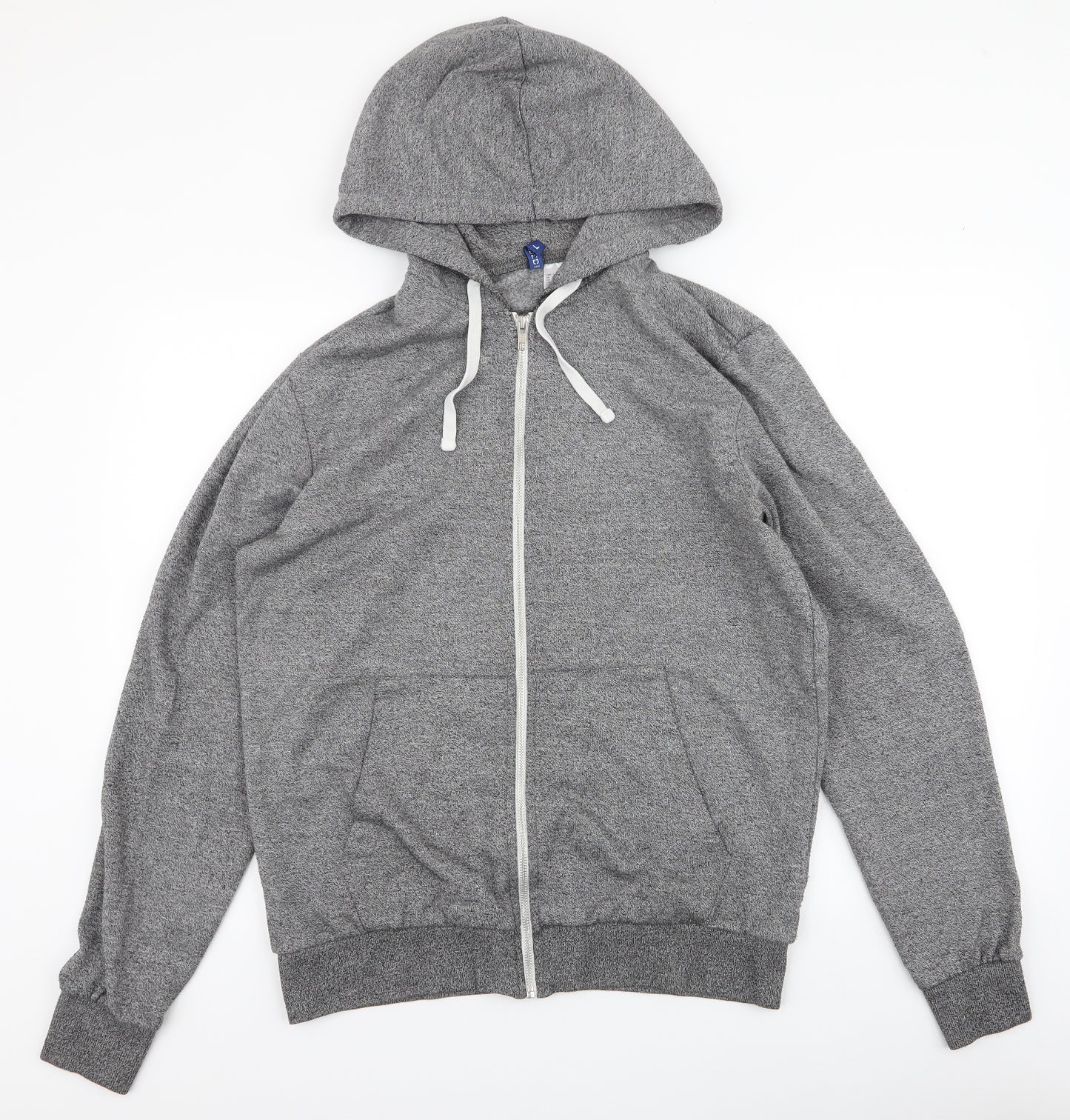 Divided by H&M Mens Grey  Polyester Full Zip Hoodie Size L