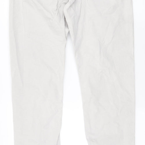 Massimo Dutti Mens Beige  Cotton Trousers  Size 34 L33 in Slim Zip